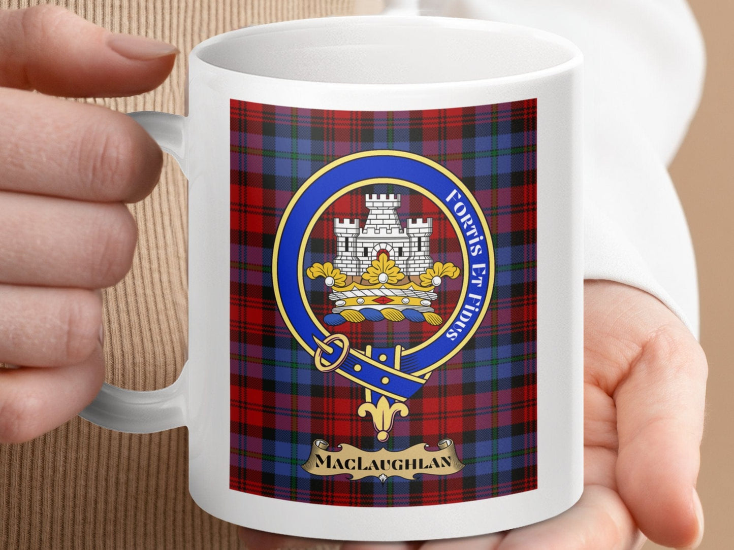 Physical Item MacLaughlan Clan Scottish Tartan Crest Mug