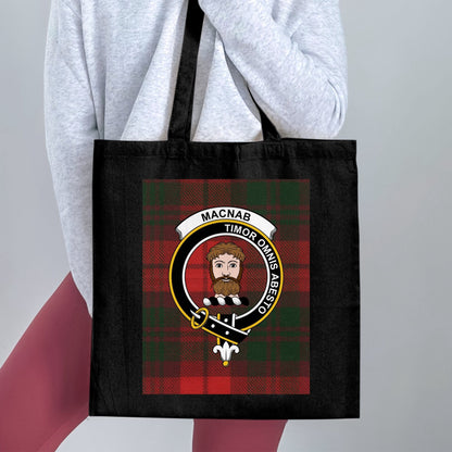 Physical Item Macnab Clan Crest With Tartan Background Tote Bag