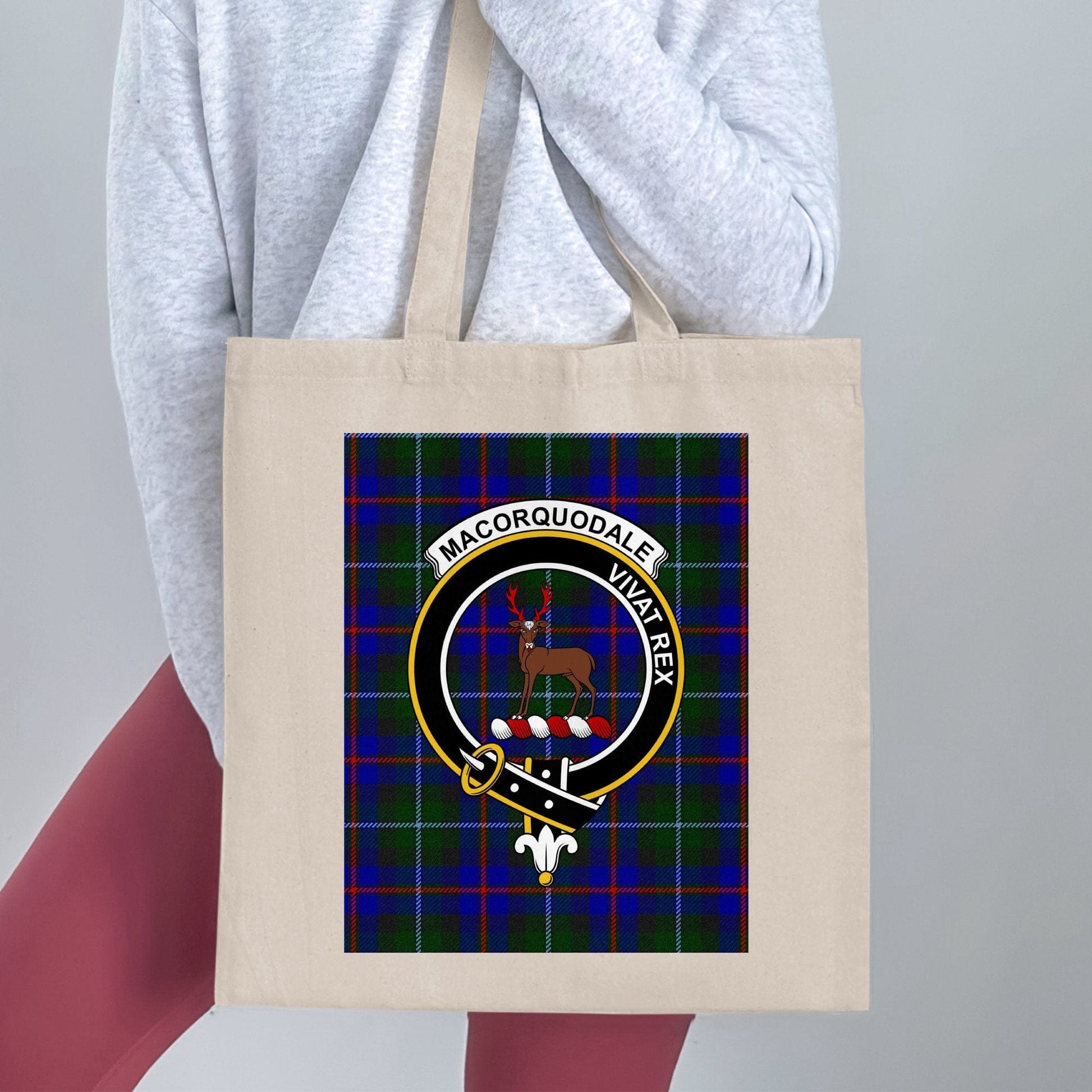 Physical Item Macorquodale Scottish Clan Crest Tartan Tote Bag