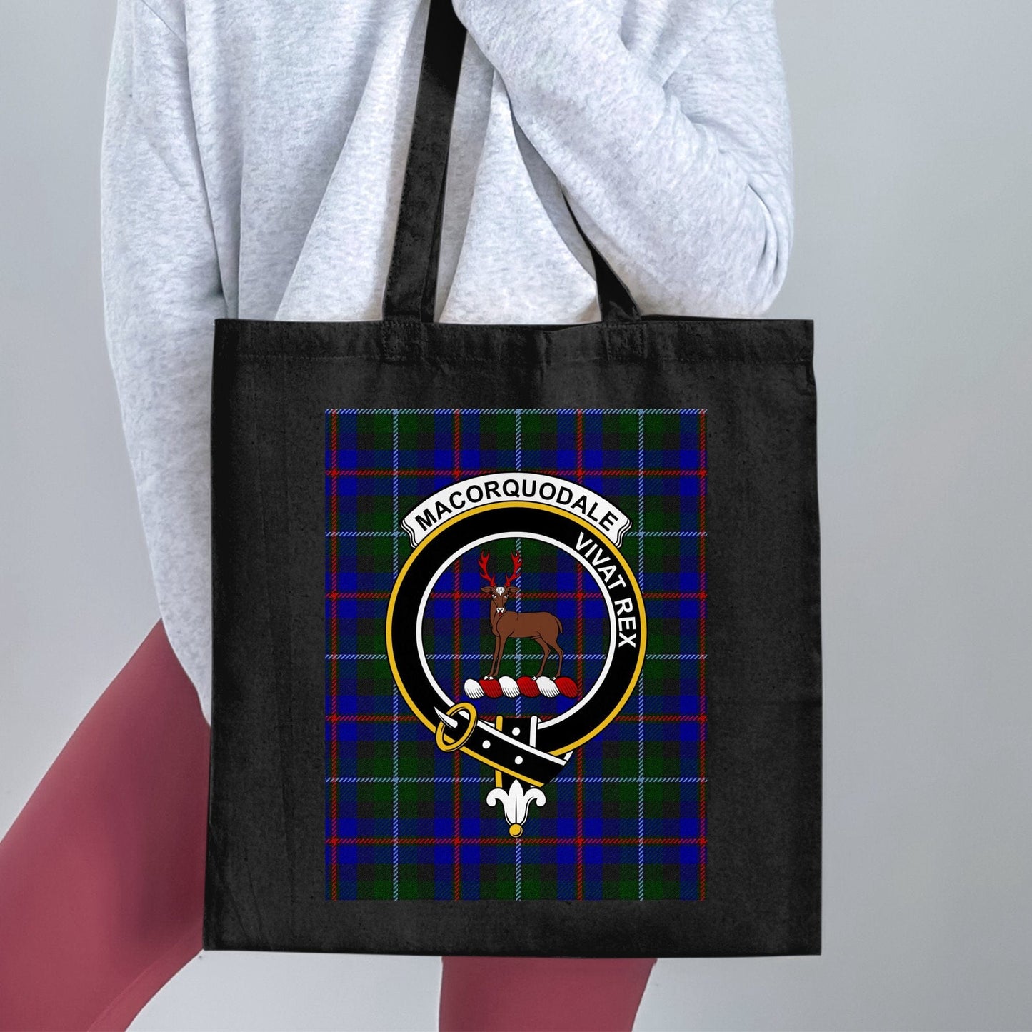 Physical Item Macorquodale Scottish Clan Crest Tartan Tote Bag