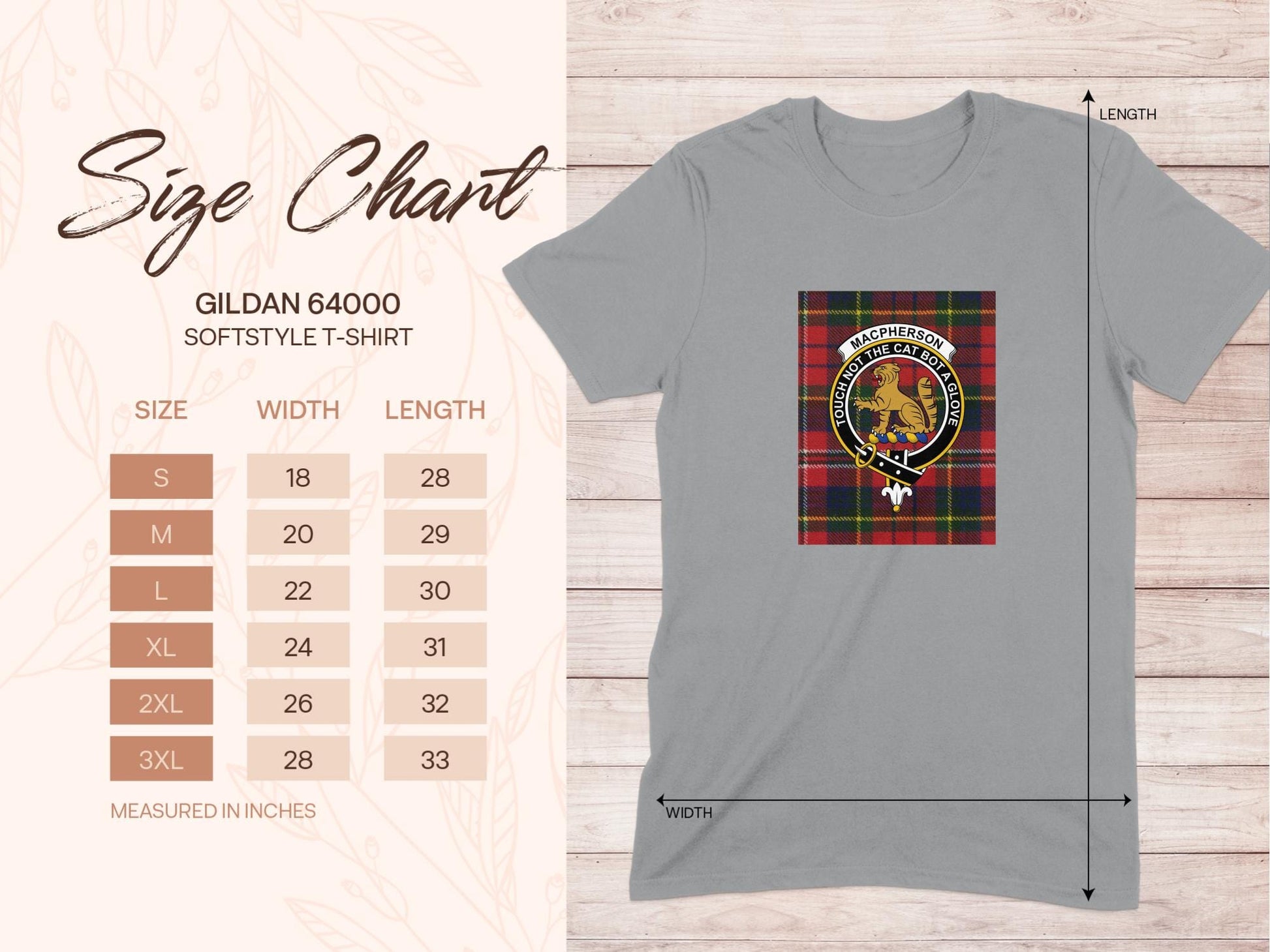 Physical Item Macpherson Clan Scottish Tartan Crest T-Shirt