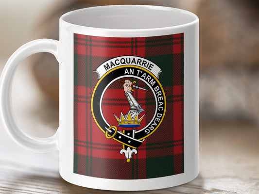 Physical Item Macquarrie Scottish Clan Tartan Crest Mugs