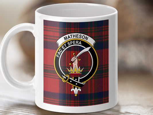 Physical Item Matheson Clan Scottish Tartan Crest Mugs