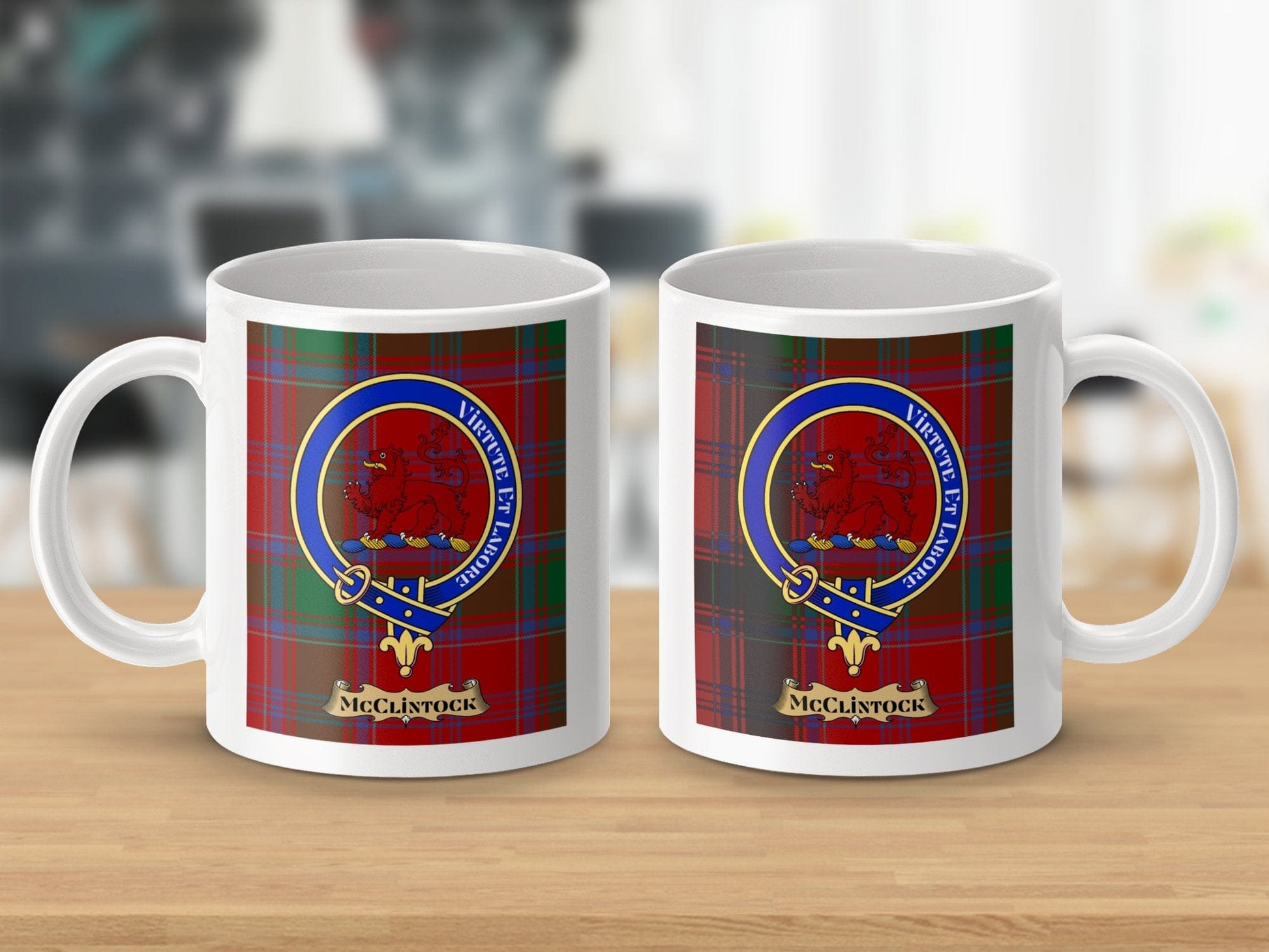 Physical Item McClintock Clan Virtute et Labore Tartan Mugs