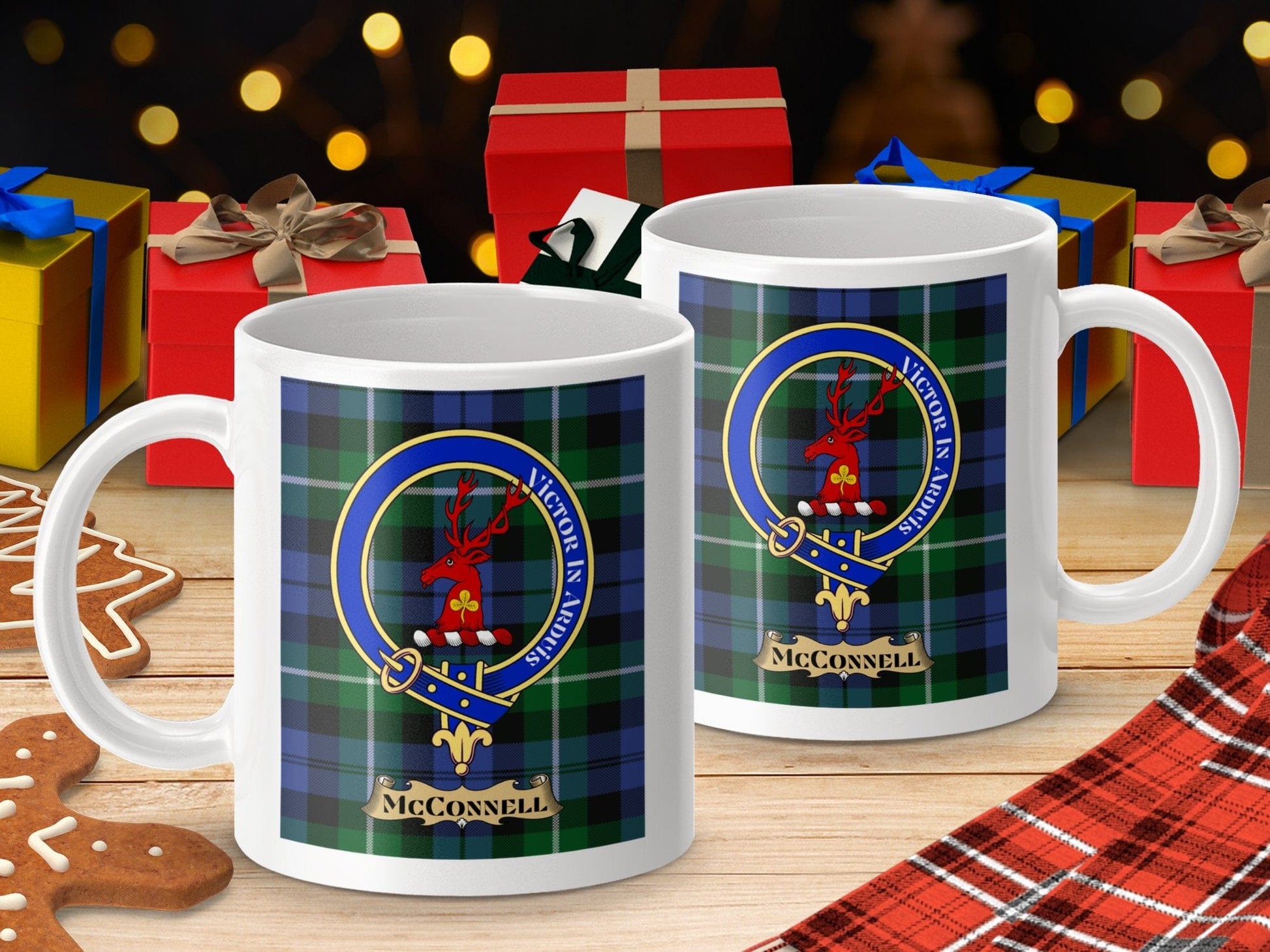 Physical Item McConnell Clan Scottish Tartan Crest Mugs