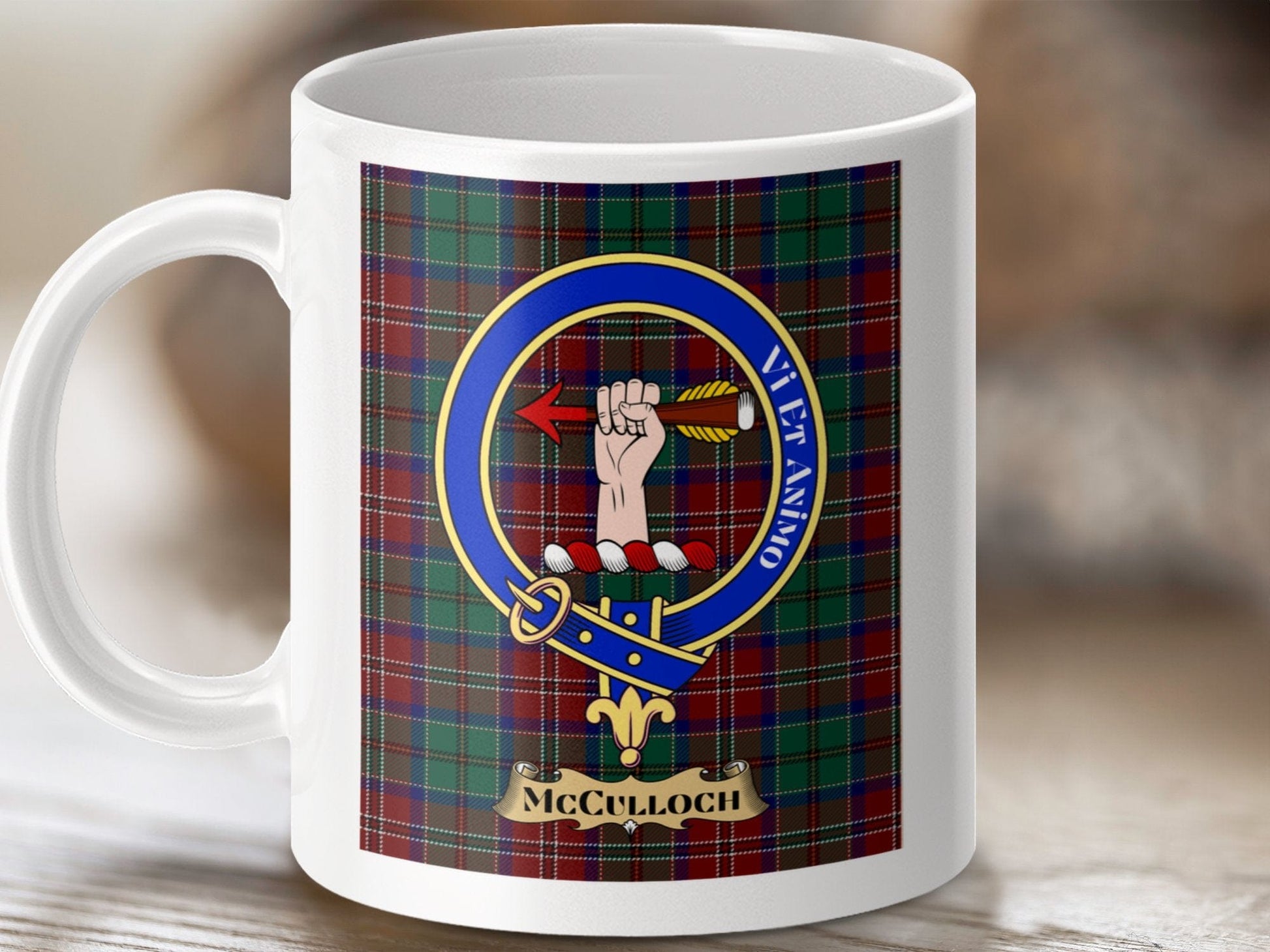 Physical Item McCulloch Clan Scottish Tartan Crest Mugs