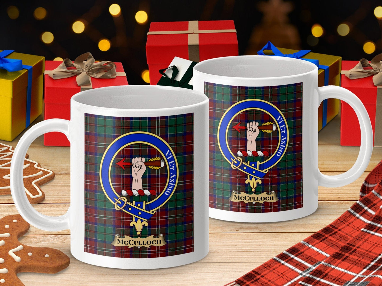 Physical Item McCulloch Clan Scottish Tartan Crest Mugs