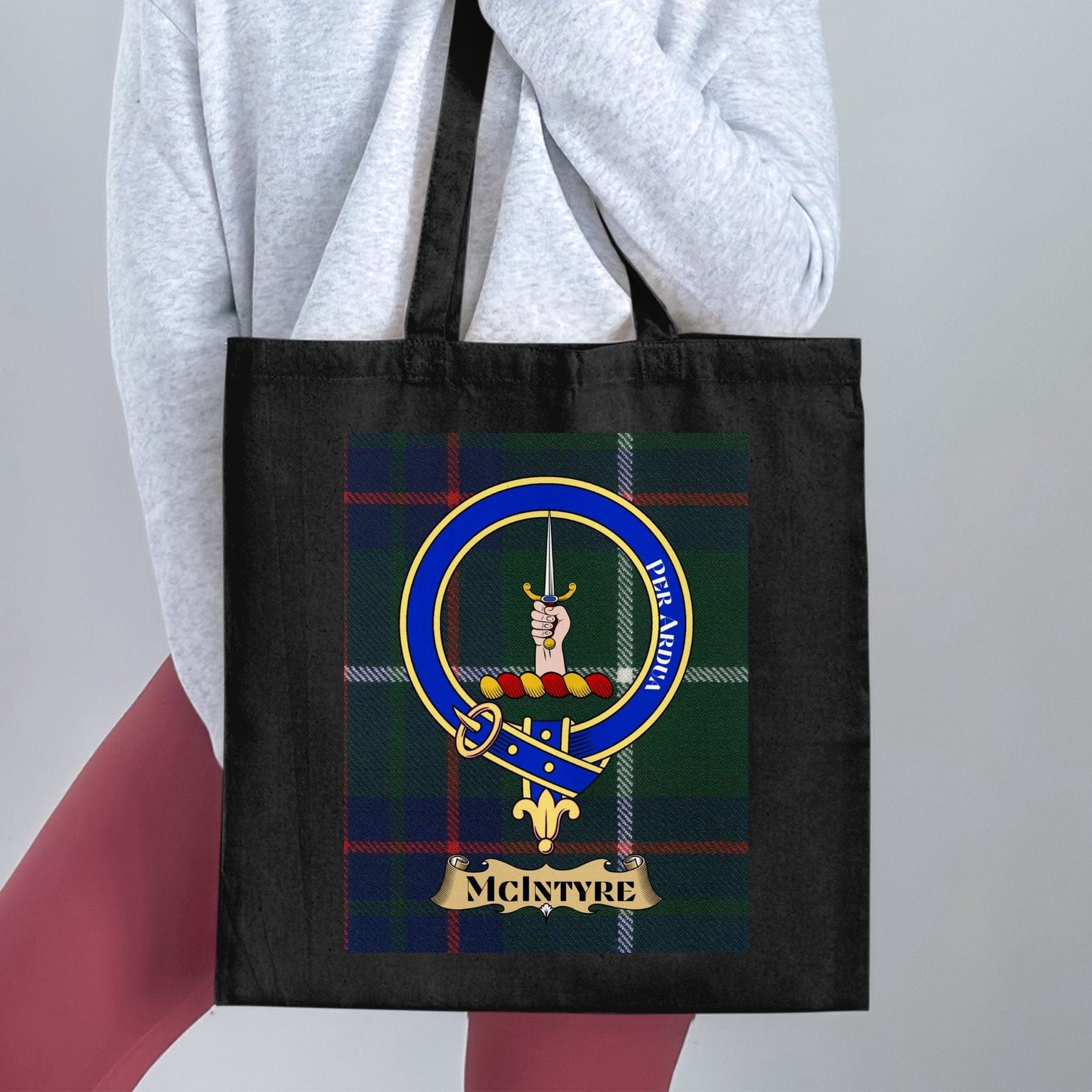 Physical Item McIntyre Scottish Clan Crest Tartan Tote Bag