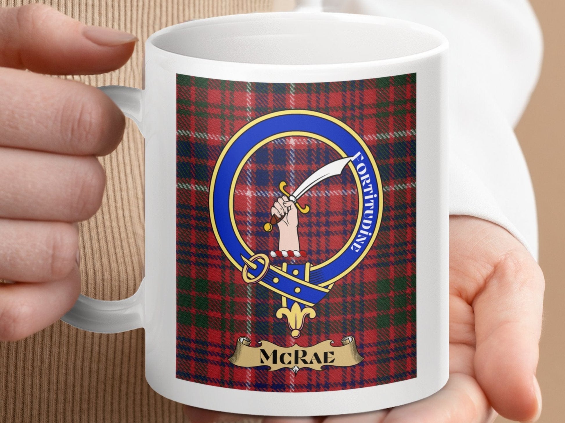 Physical Item McRae Clan Scottish Tartan Crest Mugs