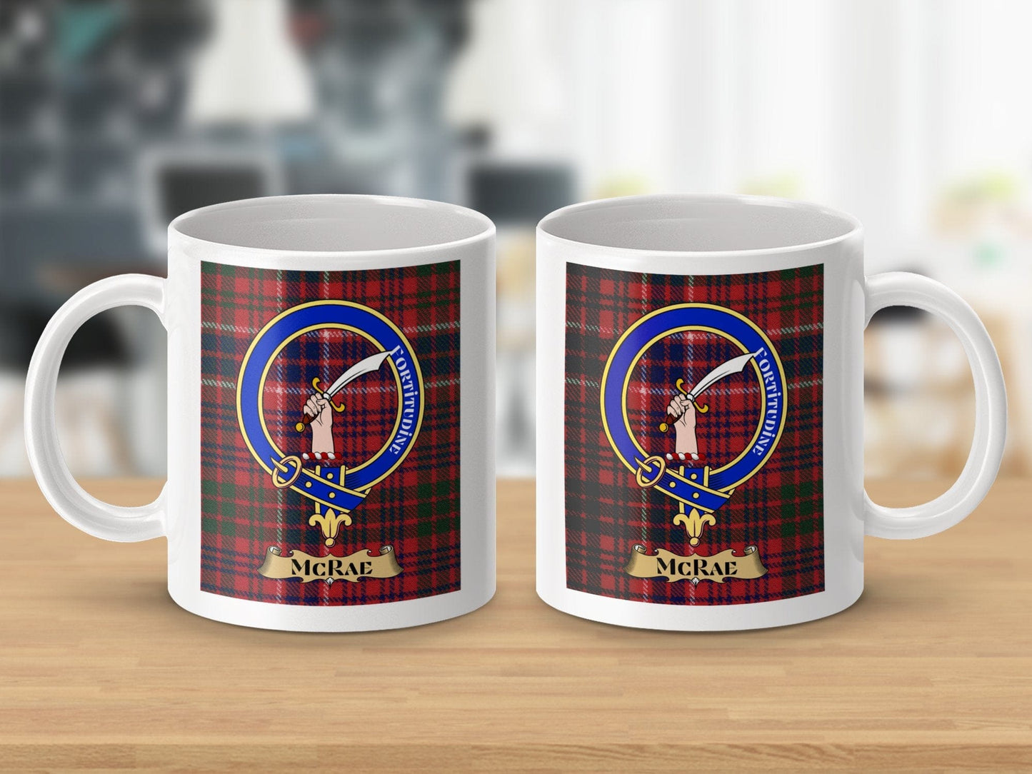 Physical Item McRae Clan Scottish Tartan Crest Mugs