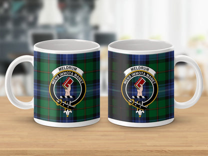 Physical Item Meldrum Clan Crest Tartan Scottish Mug