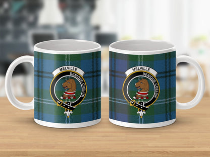 Physical Item Melville Clan Crest Tartan Scottish Mug