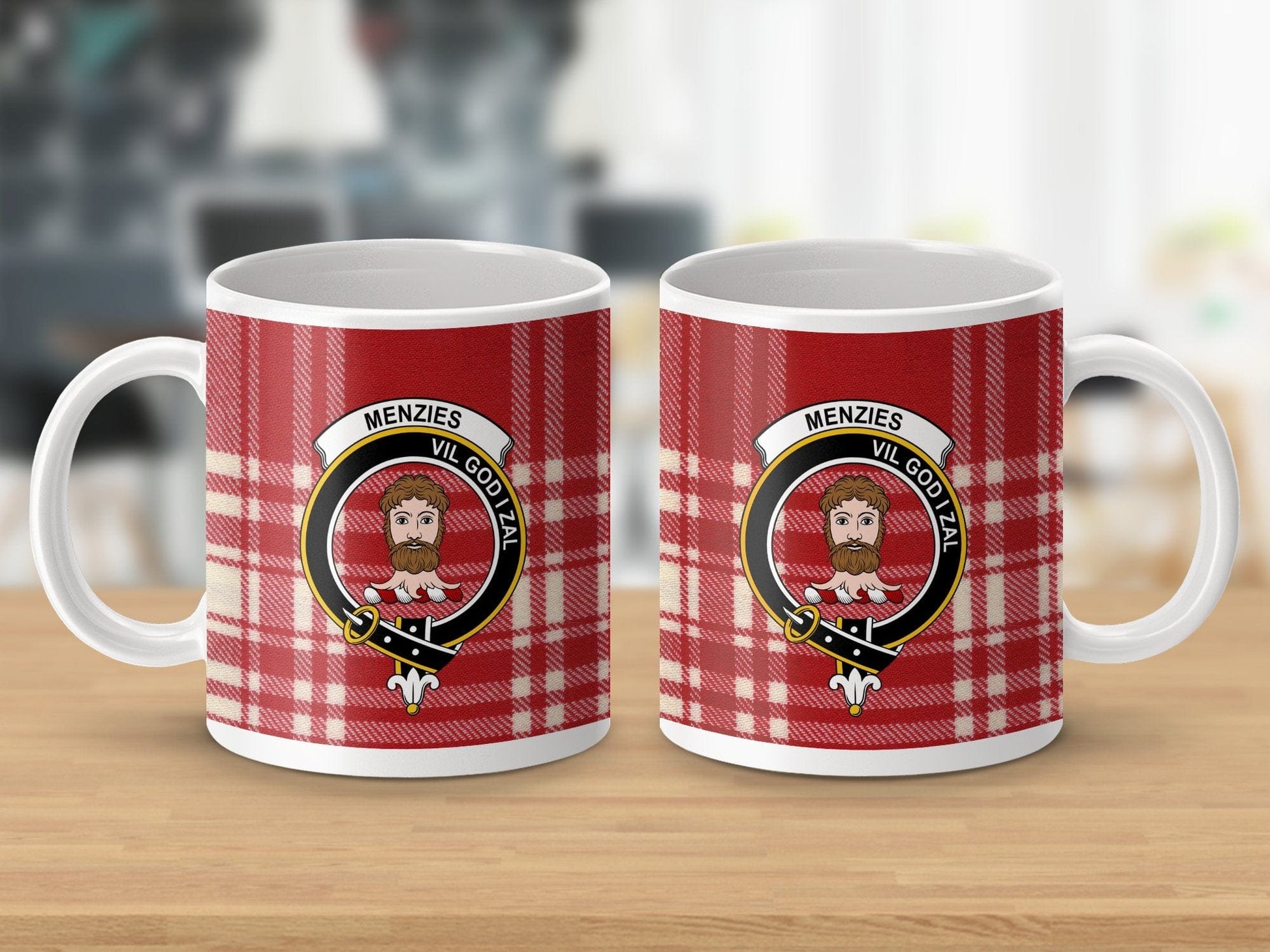 Physical Item Menzies Clan Crest Tartan Scottish Mug