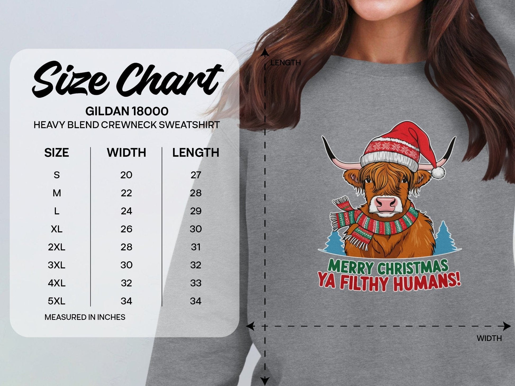 Physical Item Merry Christmas Ya Filthy Humans Highland Cow Shirt Festive Holiday Top