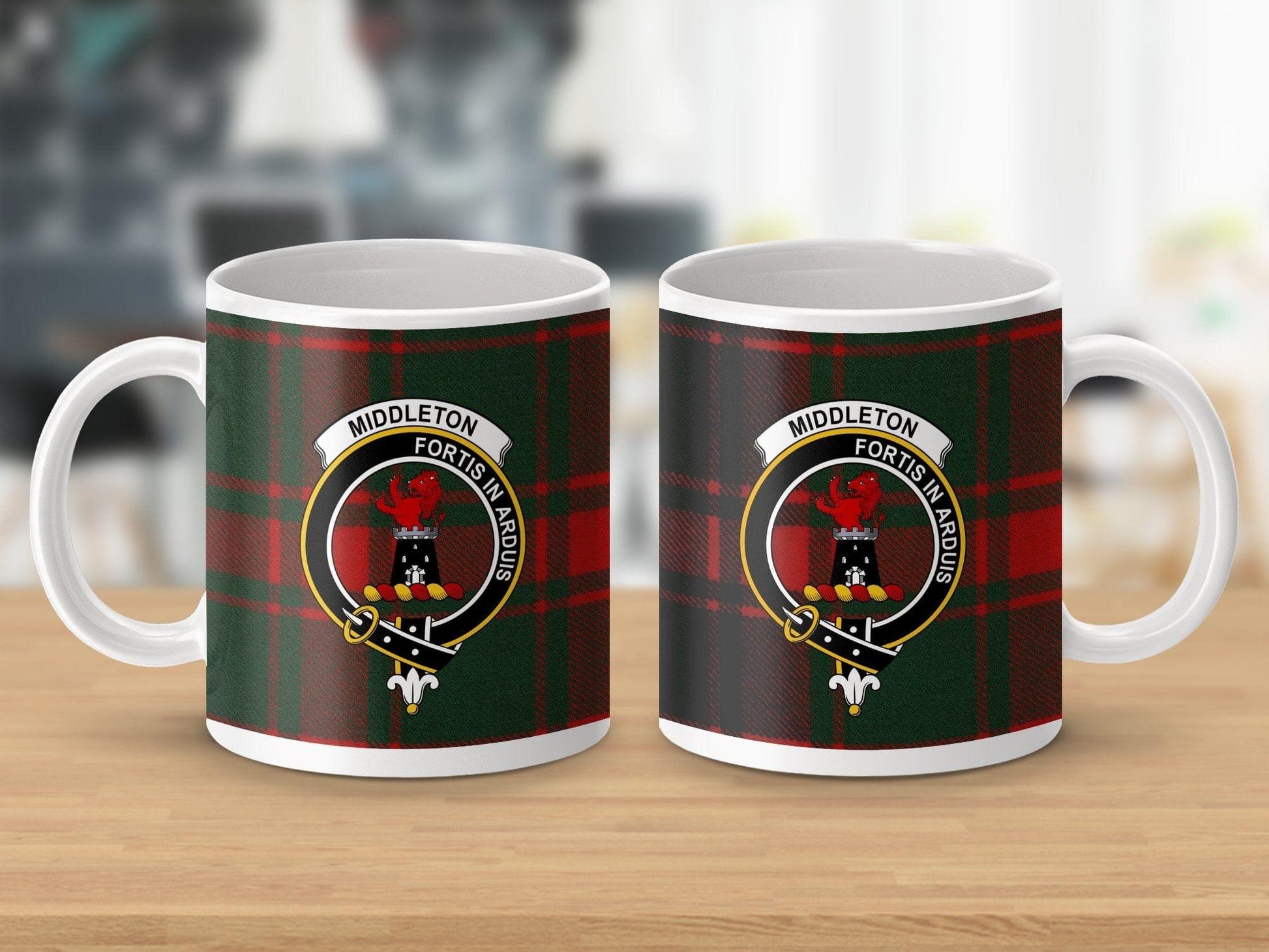 Physical Item Middleton Clan Crest Tartan Scottish Mug