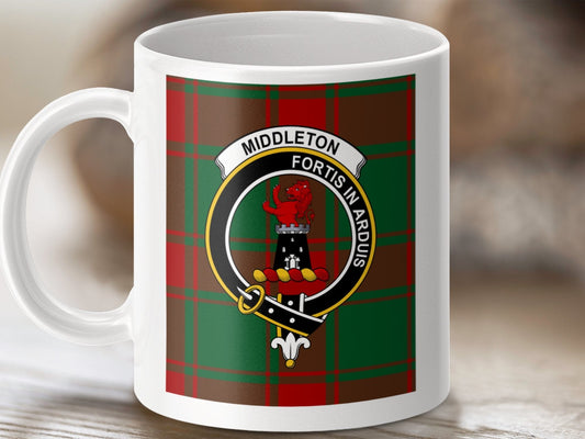 Physical Item Middleton Clan Scottish Tartan Crest Mugs