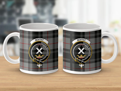 Moffat Clan Crest Tartan Scottish Mug - Celtic Ancestry Gifts