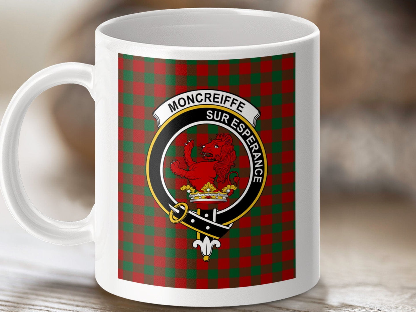 Physical Item Moncreiffe Clan Sur Esperance Tartan Crest Mugs