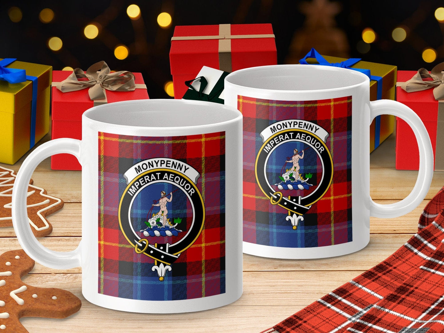 Physical Item Moneypenny Clan Scottish Tartan Crest Mugs