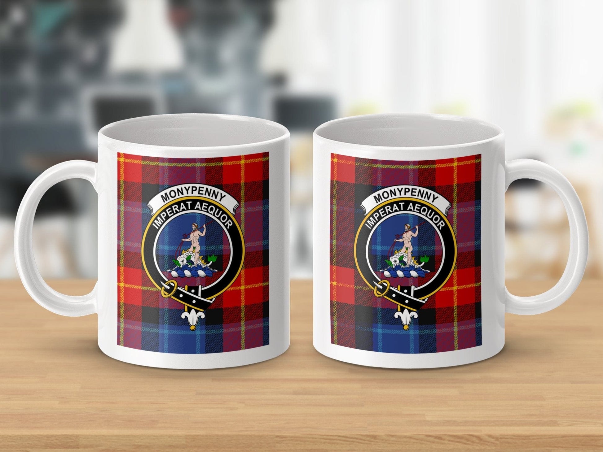 Physical Item Moneypenny Clan Scottish Tartan Crest Mugs