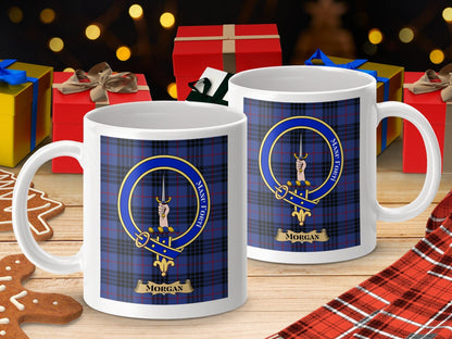 Physical Item Morgan Clan Scottish Tartan Crest Mug