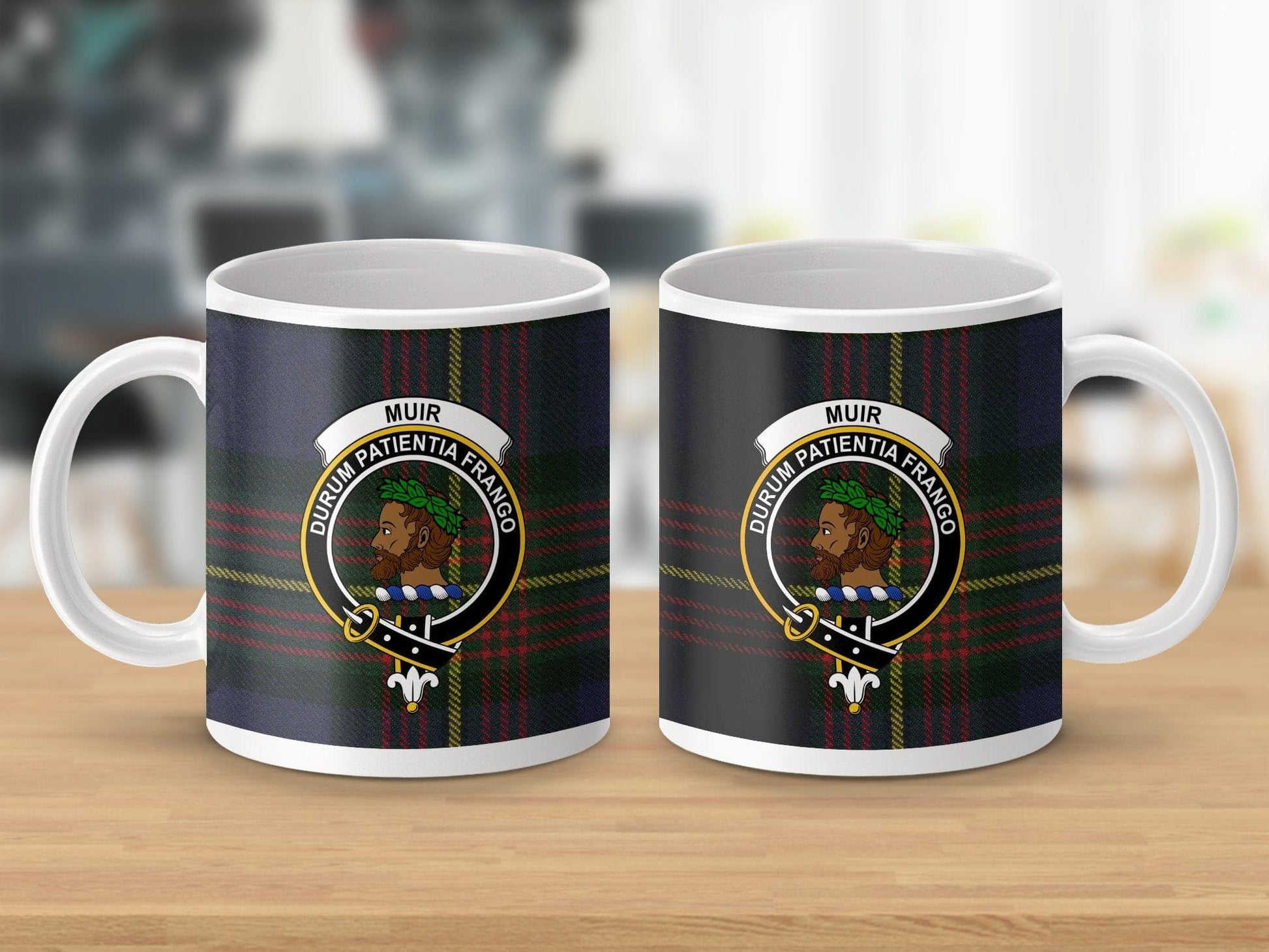 Physical Item Muir Clan Crest Tartan Scottish Mug