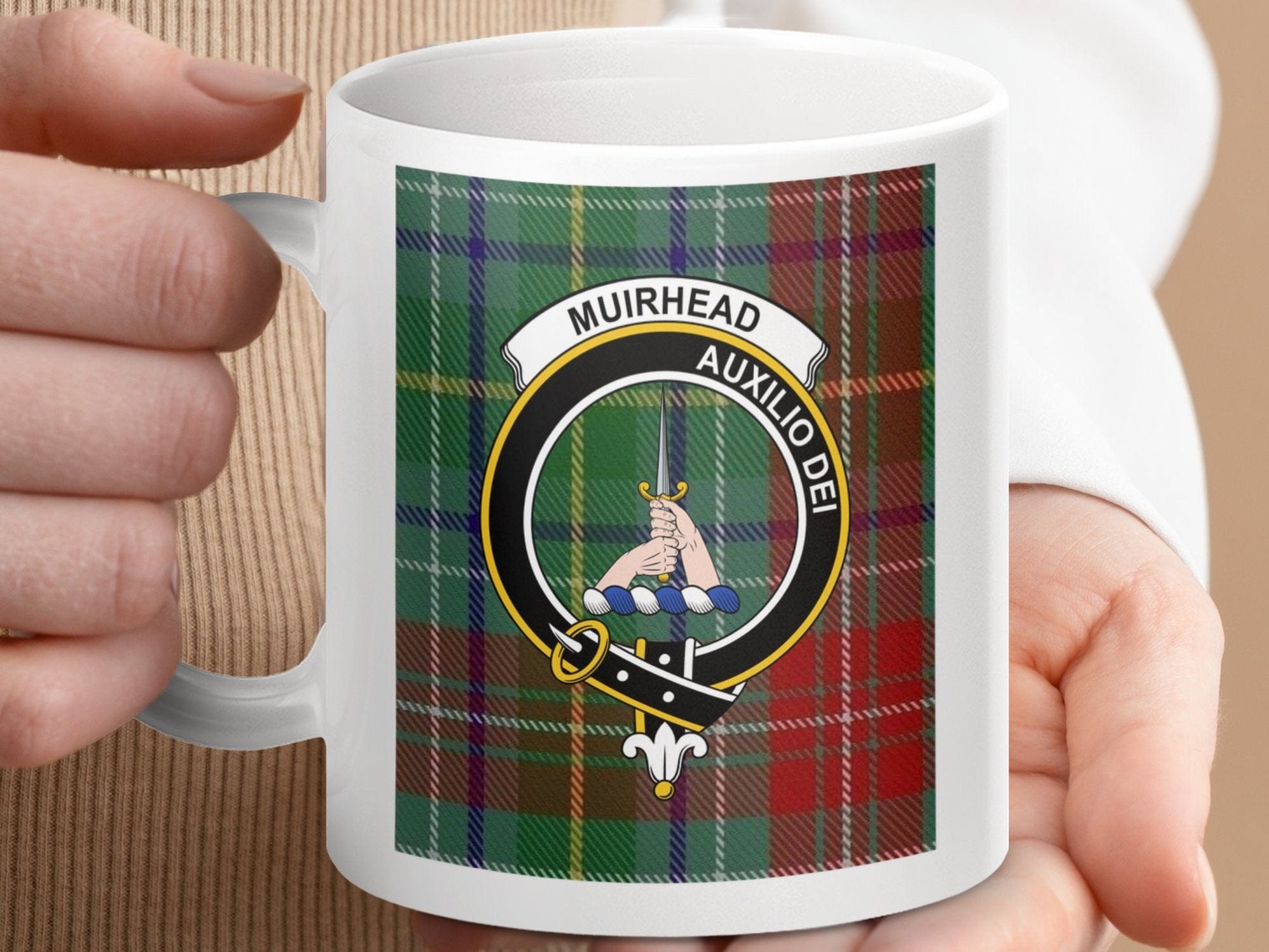 Physical Item Muirhead Clan Scottish Tartan Crest Mugs