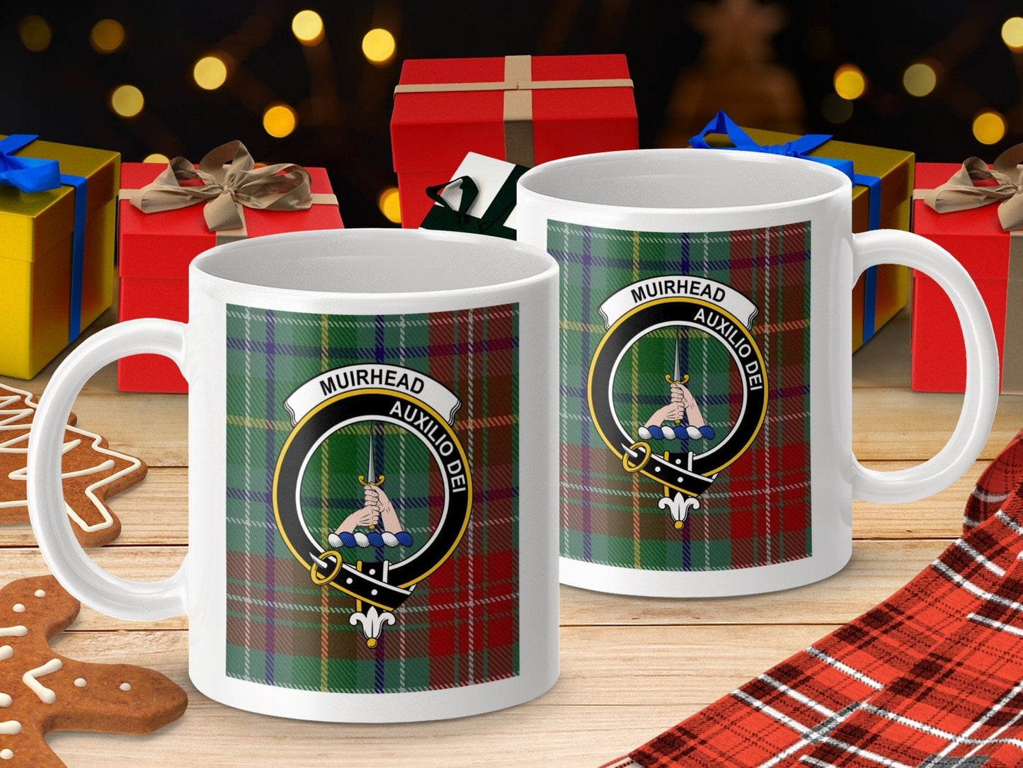 Physical Item Muirhead Clan Scottish Tartan Crest Mugs