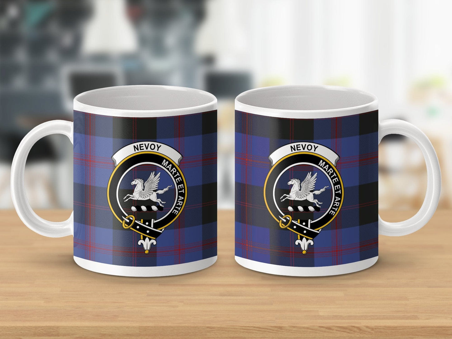 Physical Item Nevoy Clan Crest Tartan Scottish Mug