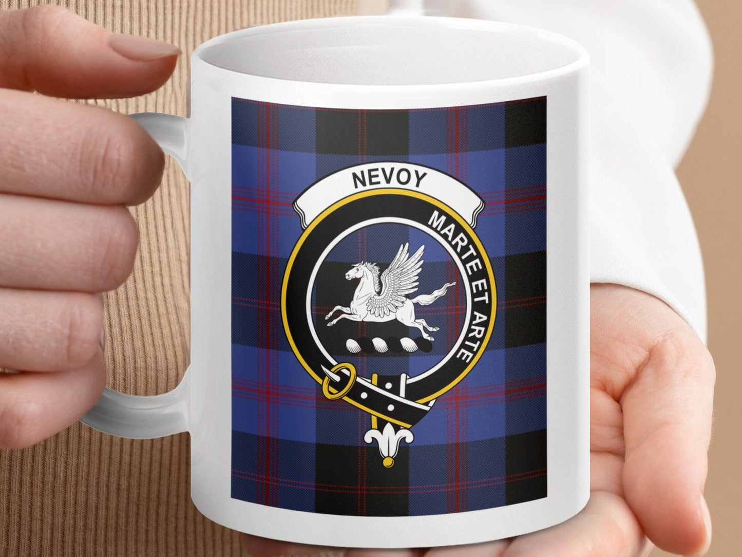 Physical Item Nevoy Clan Scottish Tartan Crest Mugs