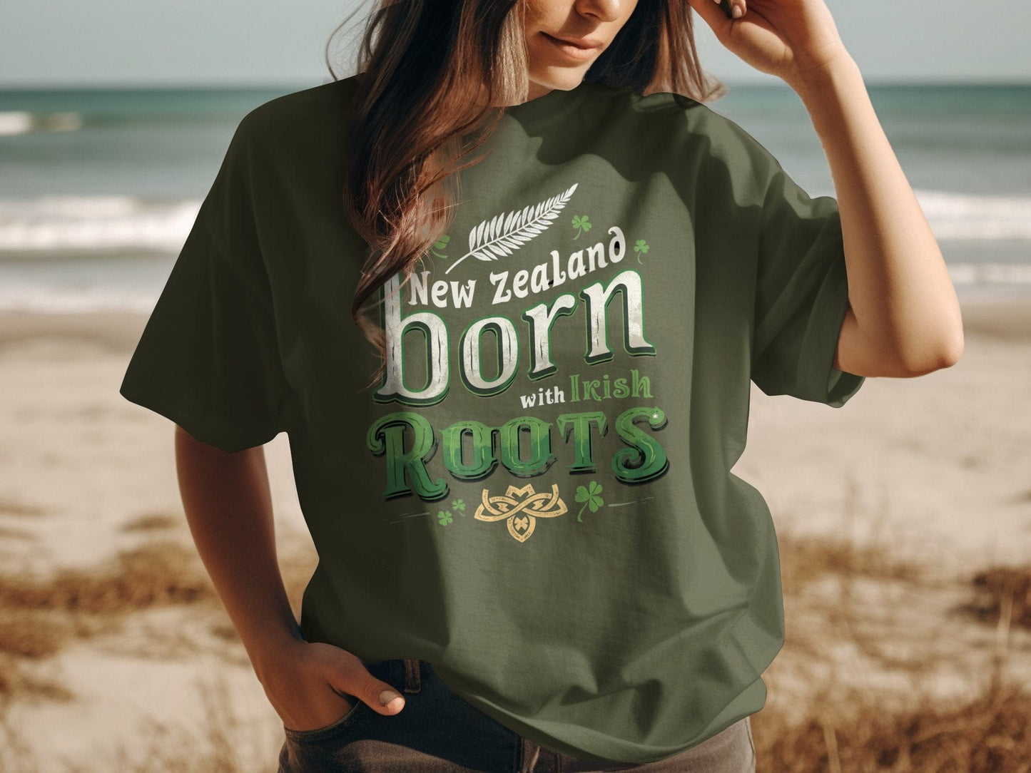 Physical Item New Zealand Born with Irish Roots Graphic T-Shirt