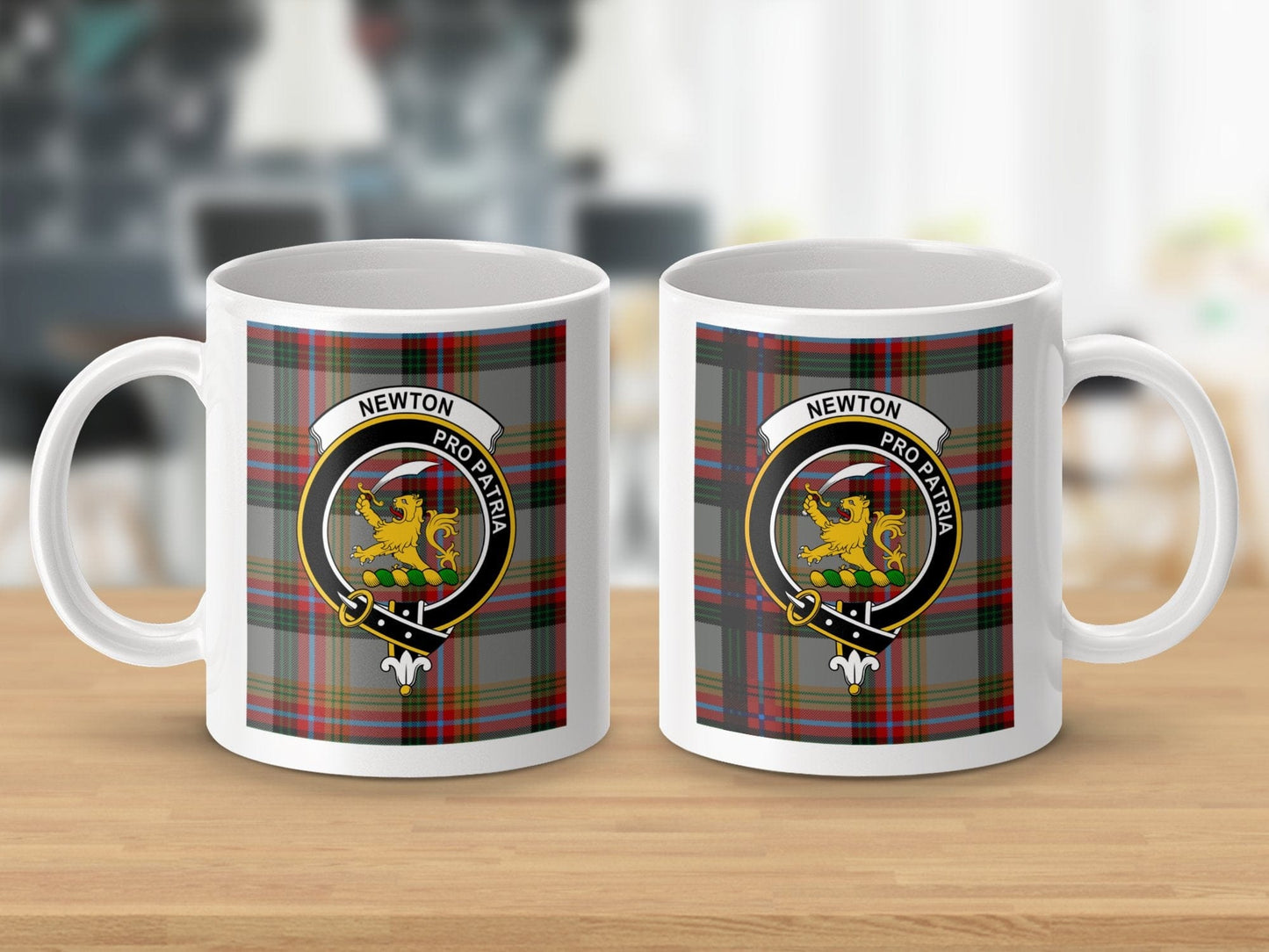 Physical Item Newton Clan Scottish Tartan Crest Mugs