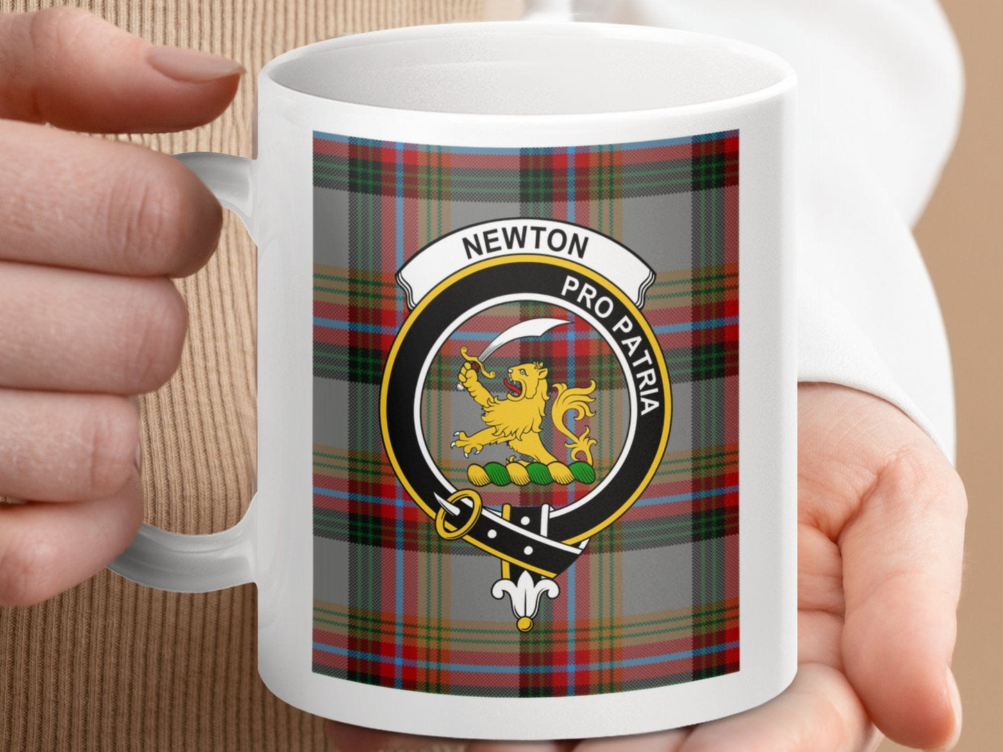 Physical Item Newton Clan Scottish Tartan Crest Mugs