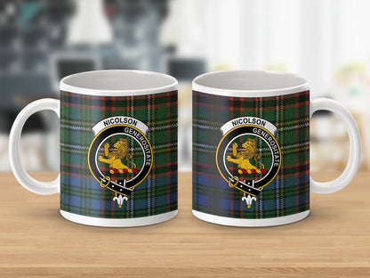 Physical Item Nicolson Clan Crest Tartan Scottish Mug