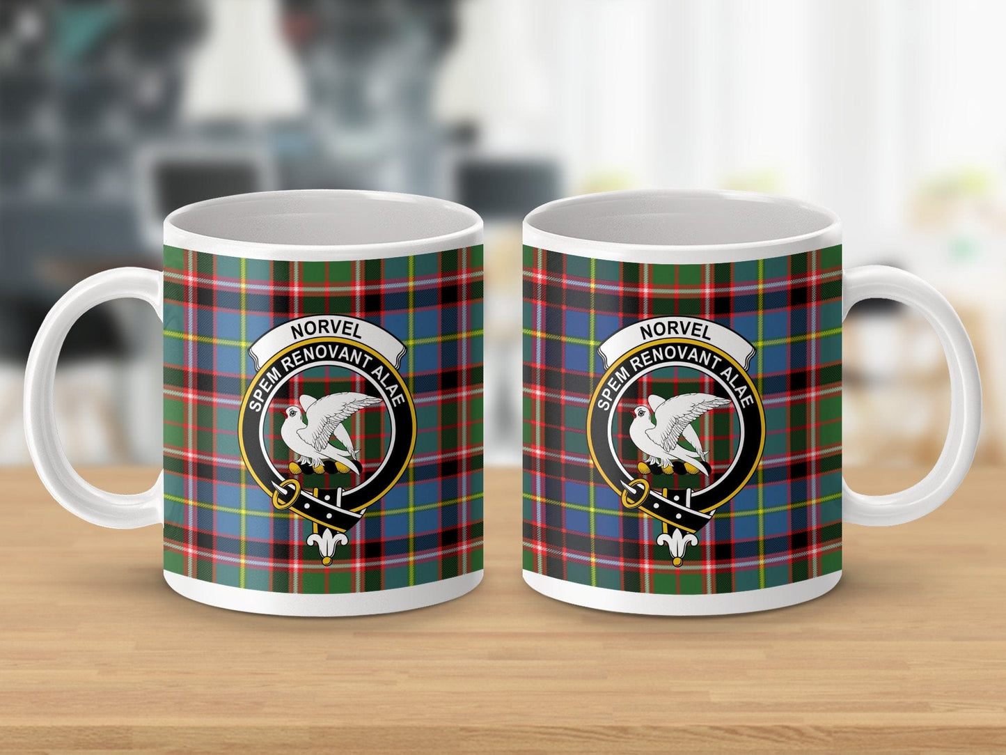 Physical Item Norvel Clan Crest Tartan Scottish Mug