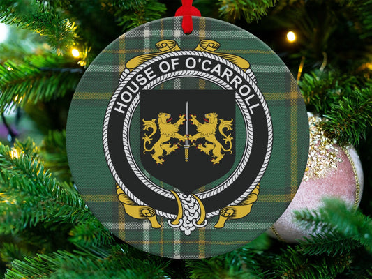 Physical Item O'Carroll Crest Irish tartan Christmas Ornaments