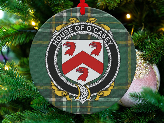 Physical Item O'Casey Crest Irish tartan Christmas ornament decoration Ornaments