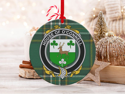 Physical Item O'Connell Crest Irish Tartan Christmas Ornament Decorations Ornaments