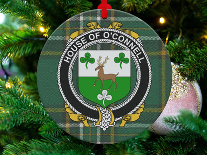 Physical Item O'Connell Crest Irish Tartan Christmas Ornament Decorations Ornaments