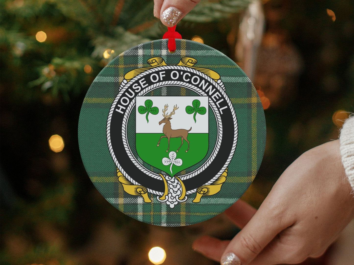 Physical Item O'Connell Crest Irish Tartan Christmas Ornament Decorations Ornaments