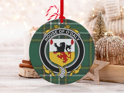 Physical Item O'Daly Crest Irish tartan Christmas Ornaments