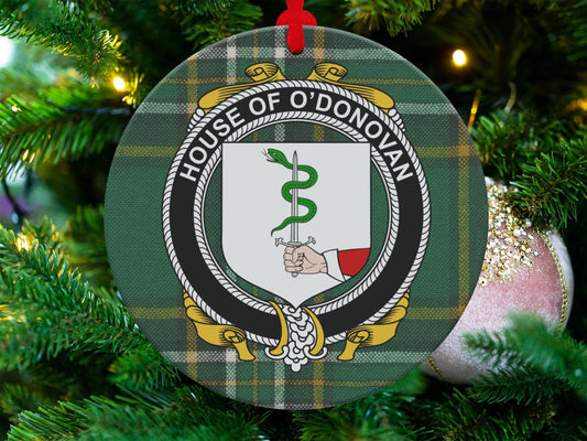 Physical Item O'Donovan Crest Irish tartan Christmas Ornaments