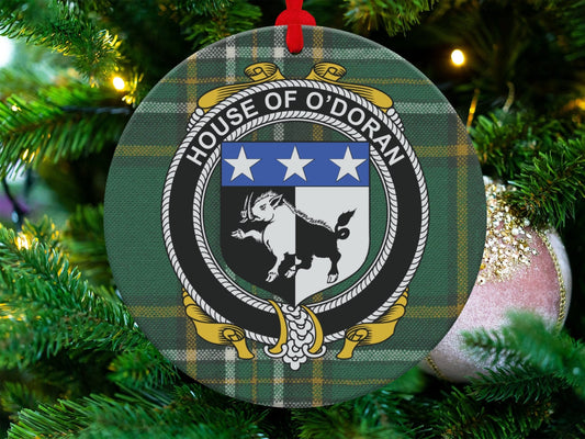 Physical Item O'Doran Crest Irish tartan Christmas ornament decoration Ornaments