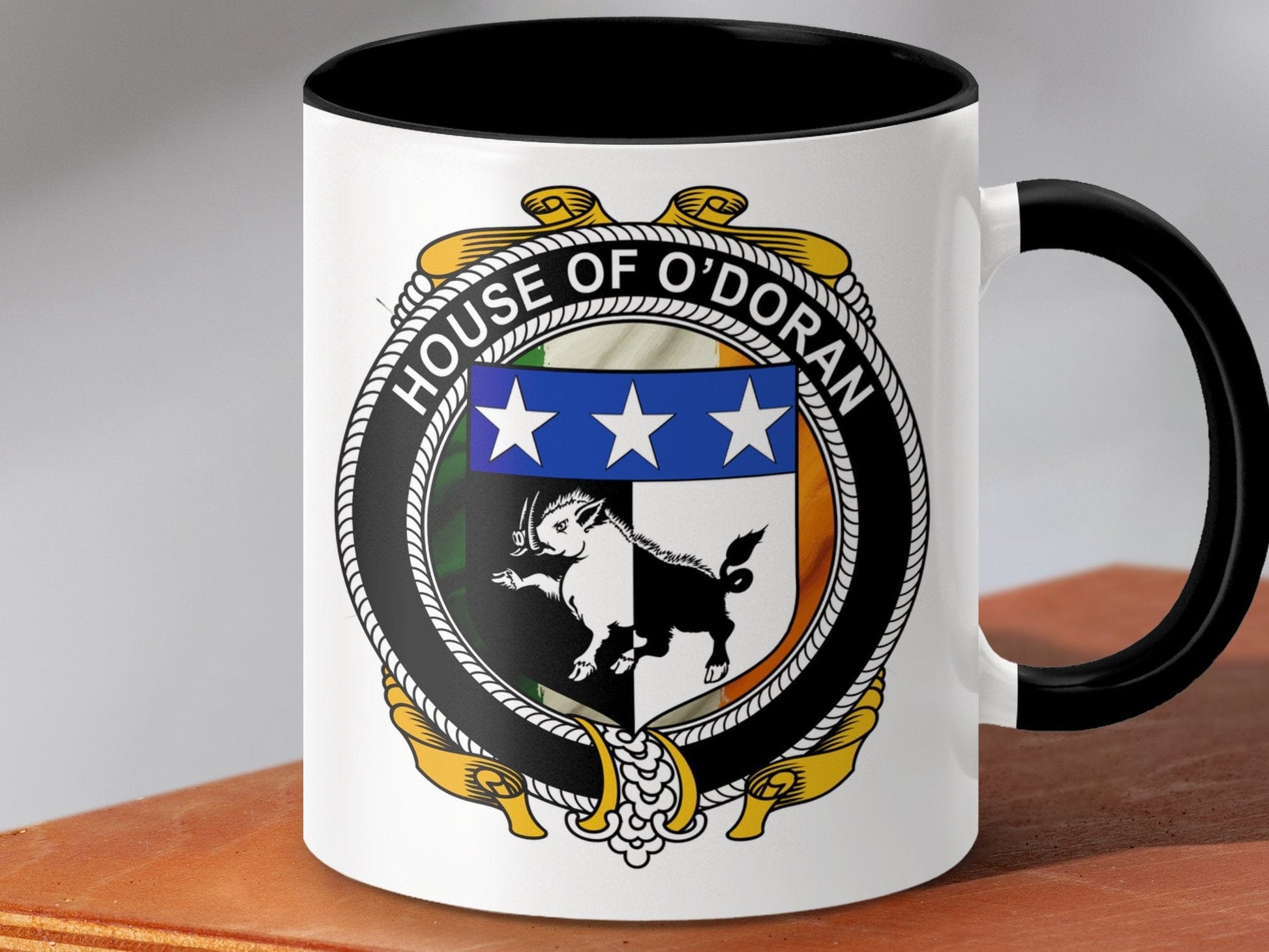 Physical Item O'Doran Surname Irish Coat of Arms Crest Mug