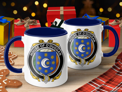 Physical Item O'Duggan Surname Irish Crest Mug with Flag Design