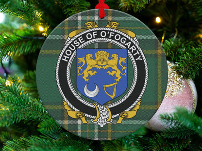 Physical Item O'Fogarty Crest Irish tartan Christmas Ornament Decoration