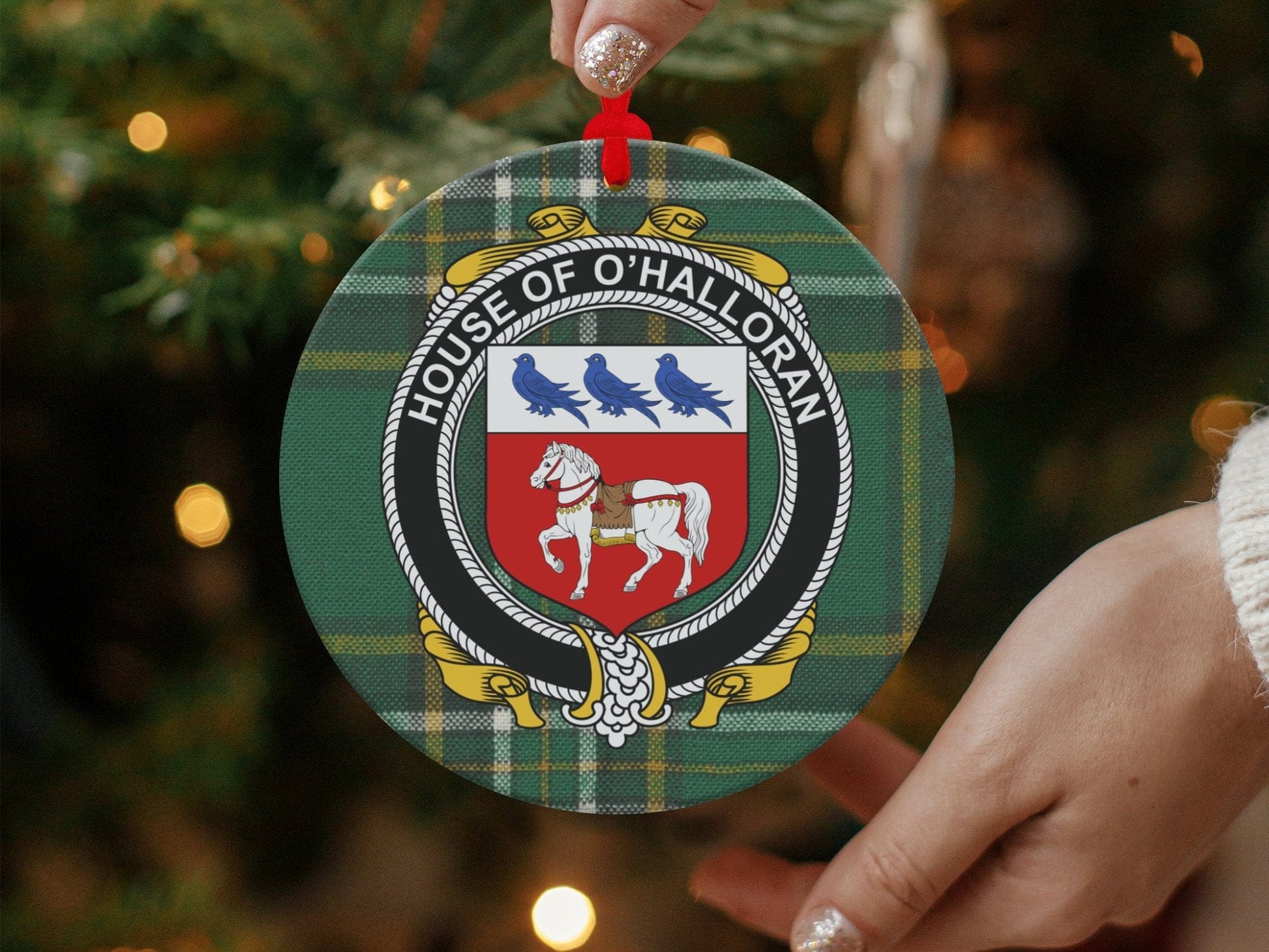 Physical Item O'Halloran Crest Irish tartan Christmas Ornament Decoration