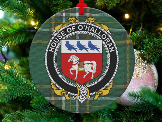 Physical Item O'Halloran Crest Irish tartan Christmas Ornament Decoration