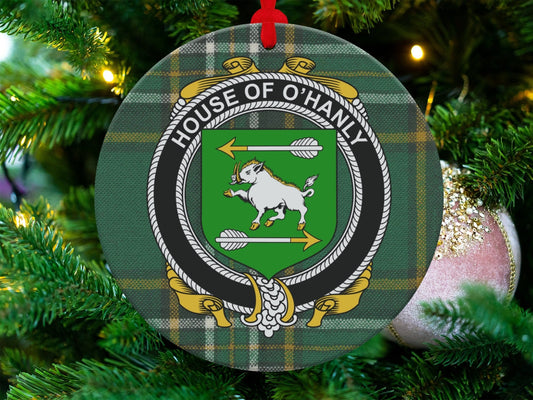 Physical Item O'Hanly Crest Irish tartan Christmas Ornament Decoration