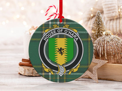 Physical Item O'Hara Crest Irish Tartan Christmas Ornament Decoration Ornaments